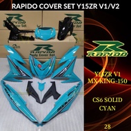 RAPIDO BODY COVER SET Y15ZR V1 MX KING-150 (28) CS6 SOLID CYAN (STICKER TANAM/AIRBRUSH) Y15 COVERSET