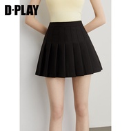 Váy Ngắn Chữ a Màu Đen Thanh Lịch Cho Nữ Váy Xếp Ly DPLAY Váy Công Sở Cổ Điển Cho Thanh Thiếu Niên V