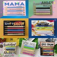 AMBER Customer Service Pens, Push Type Plastic MAMA Pen, Creative Stationery Offensive Pen Negative 
