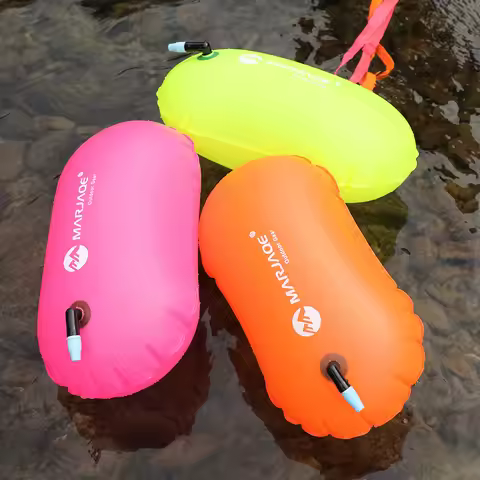 Thickened PVC Swimming Buoy Inflatable Lifebuoy Tow Bag Waterproof Air Dry Bag for Swimming