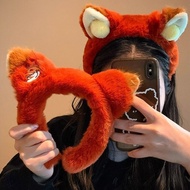 Alisa Dekat kepala mewah telinga musang comel untuk wanita musim luruh dan musim sejuk mencuci muka 