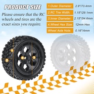 RC Station 12mm Hex RC Wheels and Tires for Hyper Go H16BM H14BM Tires and Wheels 1/14 1/16 with Foa