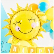 66 x 65cm Sun Flower Foil Balloons Smile Face Mylar Balloon Lovely Kids Toy For Birthday Party Decor