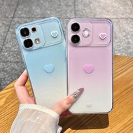 OPPO A6 A5 Pro 5G Casing OPPO A6X A6S A6C A6t Casing Clear Heart Shape Shockproof Case Gradient Cord