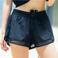 Biying stock women sport double short running fitness yoga Pants