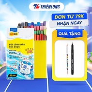 Bút Lông Màu Thiên Long Fiber Pen Washable SWM-C006 - 36 Màu- Viết Được Nét Mảnh Nét To- Mực rửa đượ