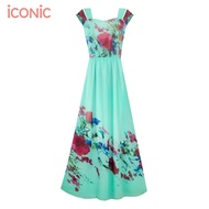 iCONiC ALERT DRESS #2479 เดรสยาว ชีฟอง พิมพ์ลาย ดอกไม้ เดรสหรู เดรสยาว เดรสชีฟอง เดรสแฟชั่น เดรสออกง