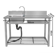 HEJI 2023 Sink Stainless For Kitchen Table Stainless Kitchen Table With Sink Kitchen Rack Stainless 