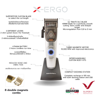 [ GAMMA+ X-Ergo Clipper ] ปัตตาเลี่ยนไร้สาย ใบมีด DLC สี Matte Gold/Rose Gold/Chrome ดีไซน์จับสบาย แ