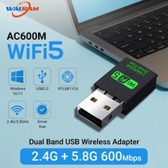 Walram 600Mbps Mini USB WiFi Adapter Realtek Driver Free WiFi Receiver Dual-band 2.4G 5G Wireless Ne