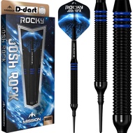 MISSION SOFT TIP DART - 18G Josh Rock Black Blue Brass Rocky Soft Darts (ARROW DART LEMBUT)