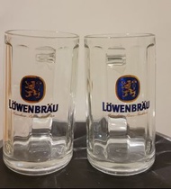 2 x Lowenbrau 盧雲堡 有耳 玻璃 啤酒杯 水杯 (非Kirin Asahi Suntory Sapporo Hoegaarden Stella 1664 藍妹 生力  啤酒杯)