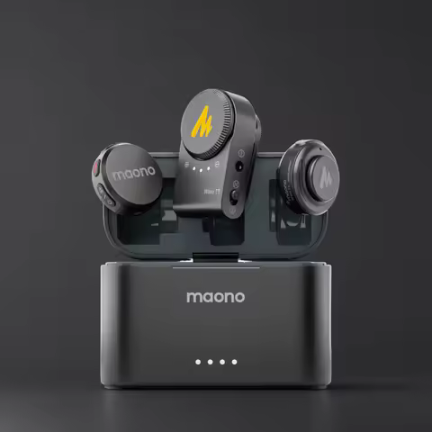 maono Wave T5 Wireless Lapel Microphone Mini Voice Filter Noise Cancellation for Video Recording Str