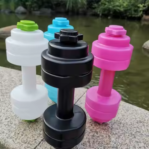 Funny Max 1KG Dumbbell Water Cup 830ML Plastic Water-filled Dumbbells Creative Portable Fitness Wate
