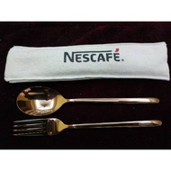 Limited Edition Nestle NESCAFE GOLD Spoon & Fork Set/ Sudu& Garpu Koleksi Nescafe Gold
