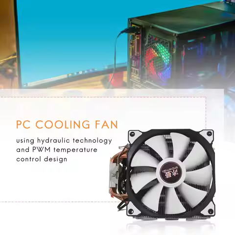 B66C SNOWMAN M-T6 4PIN CPU Cooler Master 6 Heatpipe Double Fans 12cm Cooling Fan LGA775 1151 115X 13