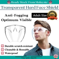 Ready Stock Hard Cover Transparent Full Face Shield for Adult Anti-fog Clear visible Glasses FaceShield Protect With Box
