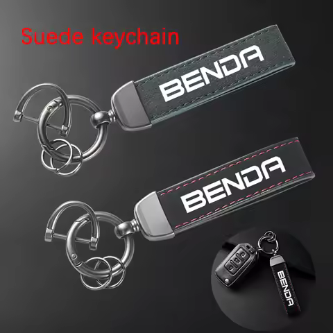 High-Grade Leather Suede Keychain Motorcycle Keyring For Keeway BENDA LFC 700 Benda 700 LFC Pro LFS 