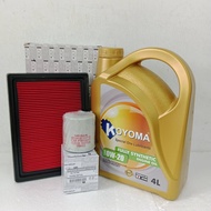 NISSAN SYLPHY B17 2014y OIL FILTER + AIR FILTER + KOYOMA 0W20 FULLY SYNTHETIC ENGINE OIL