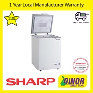 Sharp 110L Chest Freezer SJC118 R600A Refrigerant Wall Dual Cooling &amp; Extra Cool SJC-118 Safety Lock