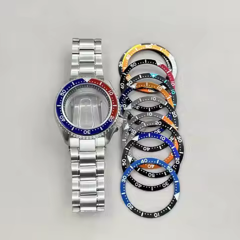 42mm Watch Case Set SKX007 Case with 30.5mm Chapter Ring 38mm*31.5mm Bezel insert Sapphire Mirror Fo