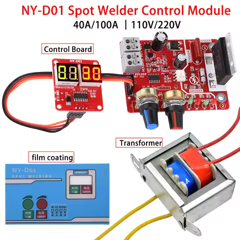 NY-D01 Spot Welding Machine Control Board 40A/100A Adjusting Time Current Digital Spot Welding Machi