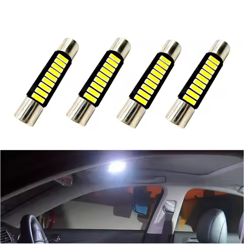 4x 28mm Festoon LED T6.3 C5W 29mm 31mm LED T6 C5W Festoon Dome Led Reading Light Car Vanity Mirror L