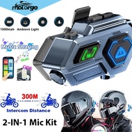 C8pro Bluetooth 5.3 Motorcycle Helmet Headsets - LED lights ENC noise-cancelling music Share 600m in