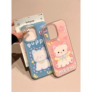 Cat Doodle Style Ins Anti Shock Casing Oppo A5 A5x A3X A5i A3X A5 Pro Reno 13F A33 11 Pro 8 Pro 5G A
