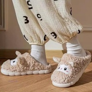 Rotur Women's Sheepskin Plush Slippers - Warm & Non-slip House Shoes