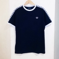 Fred Perry Taped Ringer Tshirt Black White Kaos