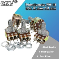 5PCS WH148 B1K B2K B5K B10K B20K B50K B100K B500K 6PIN Shaft  Amplifier Dual Stereo Potentiometer  1