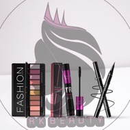PAKET KECANTIKAN MATA LAMEILA 3IN1 - EYESHADOW FASHION LAMEILA RANDOM - MASKARA VOLUMEZER ANTI KRING