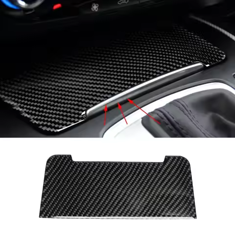 For Audi A4 B8 A5 Q5 Central Control Storage Box Panel Cover Sticker Real Carbon Fiber Car Interior 