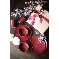 DAHLIA PLATE SET 8 pcs for 2 persons /DAHLIA GIFT WRAP