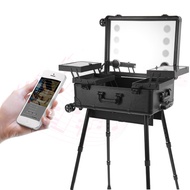 Led Bracket with Universal Wheel Music Bluetooth Cosmetic Case Light 73cm Makeup Artist Trolley Phot