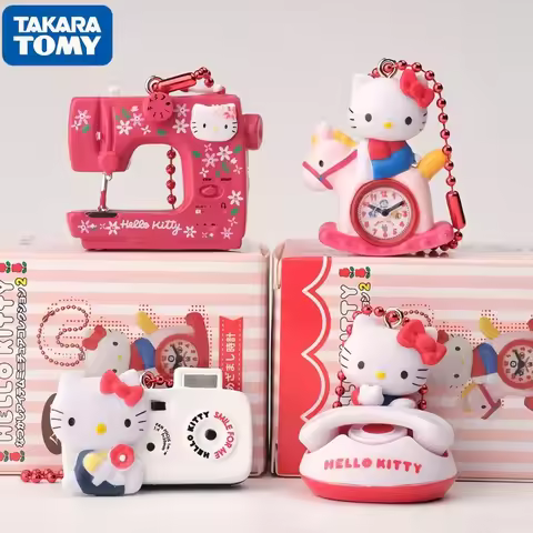Takara Tomy Sanrio Hello Kitty 50th Anniversary Gashapon Miniature Pendant Camera Alarm Clock Authen