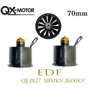 QX-มอเตอร์70mm12ทิ้ง EDF QF2827-1800 KV/2600มอเตอร์เครื่องบินบังคับสำหรับชิ้นส่วนของเล่นควบคุมระยะไกล