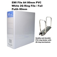 EMI File 80mm PVC White 2D Ring File / Fail Putih 80mm