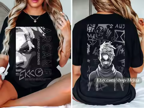 Limited Ekko Arcane Tee Ekko Arcane T-shirt Tv Series Unisex T-Shirt Arcane Merch Graphic Tee Pop Cu