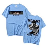 เสื้อยืดคอกลม Anime Baki The Grappler Print Tees Harajuku Manga Hanma Yujiro Tshirt Men Womenvintage