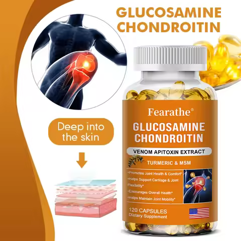 Glucosamine Chondroitin Bee Venom Turmeric & MSM - Bones, Joint Antioxidant, Digestive Support, Non-