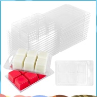 30pcs Wax Melt Container Clamshell Packaging Mold Box 6 Cavity Clear Plastic Cube Tray Wax Melt Clam