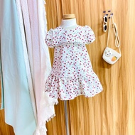 Cute soft silk short-sleeved sailor collar dress for summer