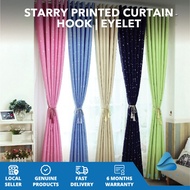 Elegant Starry Printed Blackout Curtain - High Quality, Stylish, Plain Color, Hook & Eyelet, 2 Sizes