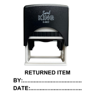 ตรายางหมึกในตัว ข้อความ RETURNED ITEM BY:DATE