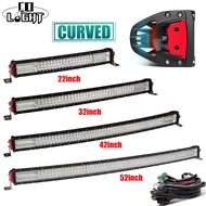 CO LIGHT Offroad Led Bar 22 32 42 52 inch Curved 12D 4-Rows Combo Beam 6500K for 4X4 Lada Uaz Tracto