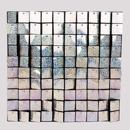 30X30CM Sequin Panel Backdrop Tile Wall Kotak Untuk Dekorasi Dinding Pesta Tahun Lamaran Estetik