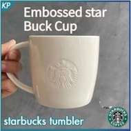[SG Stock]Starbucks relief mug, white mug, white ceramic cup, Starbucks mug, Starbucks coffee cup