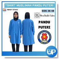 Pandu Puteri Muslimah Tshirt Cotton Girl Guide Uniform Kokurikulum Baju T-shirt Sekolah Rendah & Men